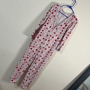 Red hearted jammies